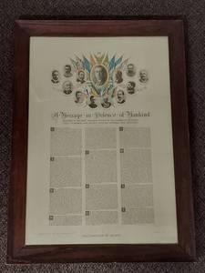 lot 34U image: WWI 1917 Framed Print A Message in Defence of Mankind