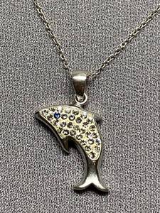 lot 36B image: Sterling Silver Dolphin Necklace