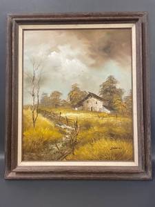 lot 39 image: J. Newton Framed Landscape Painting