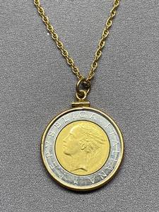lot 47B image: Italian Coin Pendant Necklace 120 GF