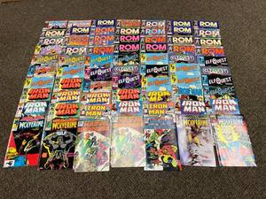 lot 50A image: Marvel & Elfquest Comic Lot Wolverine, ROM, Iron Man, Elfquest