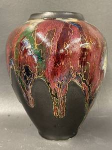lot 60 image: Jim Loso Artistic Ceramic Vase, Multicolor