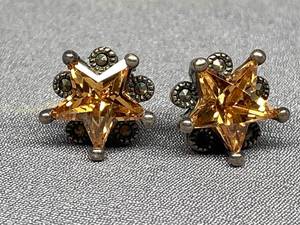 lot 61B image: Star-Shaped Sterling Silver Stud Earrings