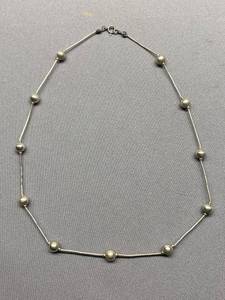 lot 67B image: Vintage Sterling Silver Bead Necklace
