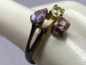 lot 76B image: Sterling Silver Gemstone Ring Size 7