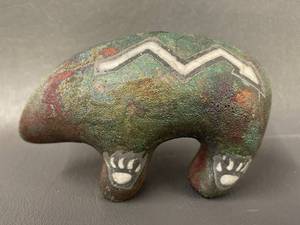 lot 76 image: Handcrafted Raku Pottery Bear Sculpture Signed