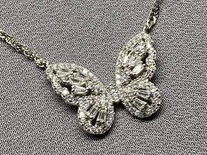 lot 79B image: Butterfly Pendant Crystal Sterling Silver Necklace