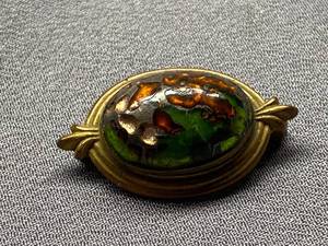 lot 85B image: Vintage Brass Enamel Brooch