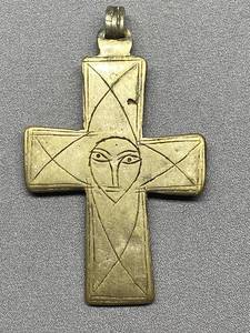 lot 89B image: Vintage Brass Cross Pendant