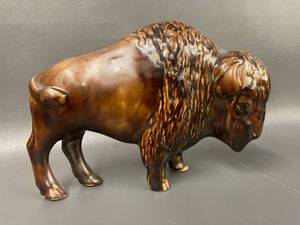 lot 95 image: Vintage Ceramic Buffalo Figurine Sculpture