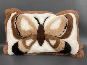lot 103 image: Alpaca Wool Butterfly Pillow - Made in Peru