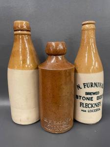 lot 110 image: Vintage Stoneware Bottles Set - N. Furnival, Gray & Ealand