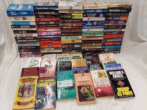 lot 113A image: Large Lot of 100 Vintage Paperback Novels by Various Authors