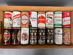 lot 117 image: Vintage Beer Can Collection 16 Assorted Brands