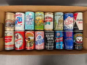 lot 118 image: Vintage Beer Can Collection Lot 16 Assorted Brands