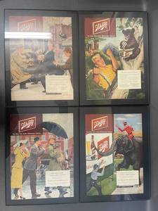 lot 131 image: Vintage Schlitz Beer Ads Framed Prints Set of 4