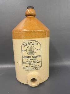 lot 132 image: Vintage Larkhall Brewery Stoneware Jug Best & Co