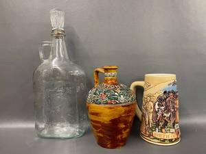 lot 136 image: Vintage Glass Decanter, Jug, and Stein Collection
