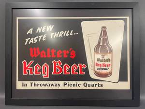 lot 138 image: Walters Keg Beer Vintage Framed Poster