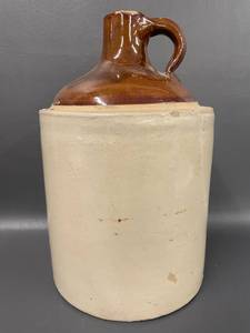 lot 144 image: Vintage Ceramic Stoneware Shoulder Jug Brown Glaze Handle