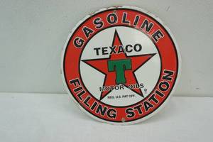 lot 110 image: Texaco Motor Oil tin sign