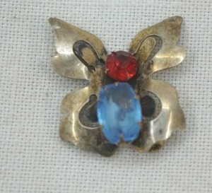 lot 206 image: sterling butterfly pendant