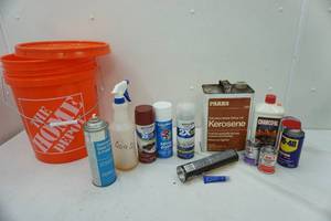 lot 234 image: Kerosene, lighter fluid, spray paint & more