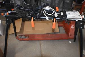 WEN MSA330 Collapsible Rolling Miter Saw Stand with 3 Onboard Outlets