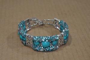 lot 117 image: Navajo Style Tribal Dance Turquoise Bracelet