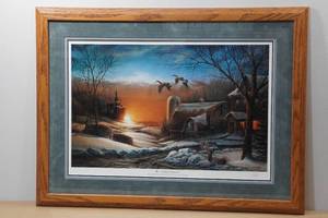 lot 224 image: Framed Terry Redlin Print The Sharing Season II