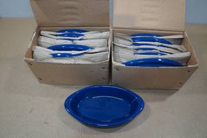 lot 56 image: 12 Cobalt Blue Oval Casserole Plates