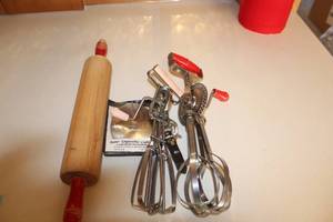 lot 13 image: Collection of Vintage Kitchen Tools and Solar Cigarette Lighter