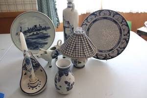 lot A-37 image: Blue and White Ceramic Collection with Delftware Motifs