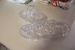 lot 44 image: Cut Glass Candy Dish and Silver Plated Tea Set