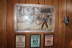 lot 82 image: Collection of Western Themed Framed Posters and Artwork