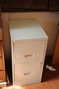 lot 149 image: Two-Drawer Lockable Metal Filing Cabinet