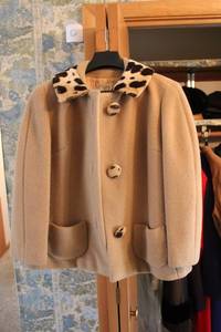 lot 164 image: Vintage Jackson Graves Wool Coat with Leopard Print Collar