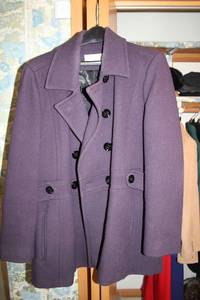 lot 167 image: Calvin Klein Womens Purple Wool Peacoat Size 16