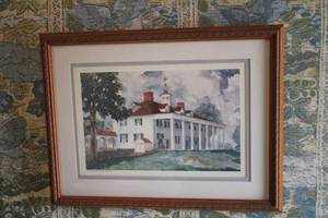 lot 171 image: Framed Watercolor of Historic Mansion
