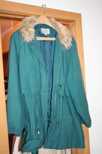 lot 206 image: Ms. Cambridge Teal Parka with Faux Fur Collar