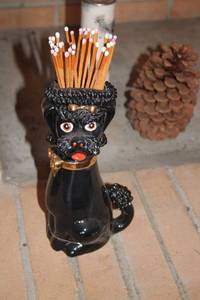 lot 216 image: Vintage Poodle Figure Matchstick Holder