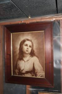 lot 244 image: Antique Framed Portrait of a Young Woman