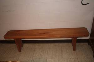 lot 245 image: Wooden Bench with Simple Design