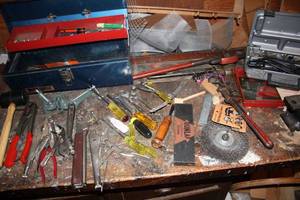 lot 263 image: Comprehensive Set of Hand Tools and Hardware with Toolbox