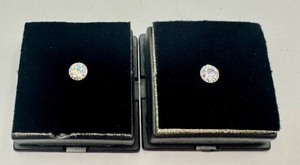 lot 15J image: Pair of .50ct Moissanite Round 55mm Gemstone