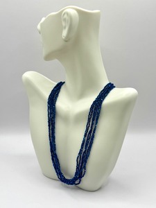 lot 25J image: Beautiful Spinel Rhodium Over Sterling Multi Strand Beaded Necklace