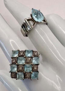 lot 37C image: Two Beautiful Sterling Silver and Topaz Rings