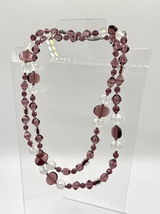 lot 52R image: Vintage Clear and Purple Tone Beaded Necklace