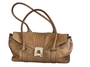 lot 5A image: Prada Cuervo Tan Soft Leather Shoulder Bag