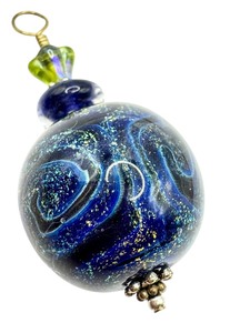 lot 14E image: Gorgeous Kathy Perras Lampworked Glass Bead Pendant